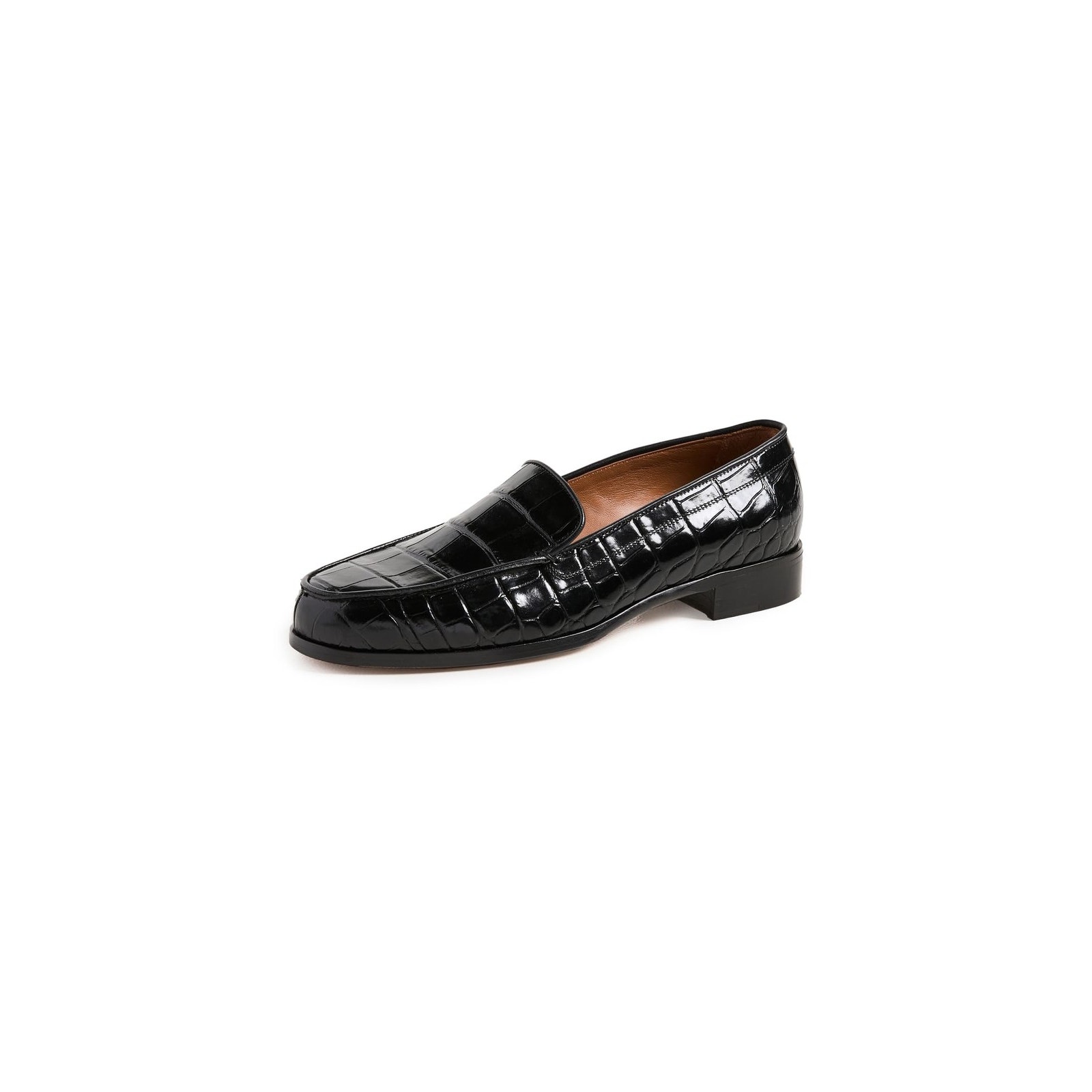 Emme Parsons Women's Danielle Loafers, Black Croc, 10 Medium Us